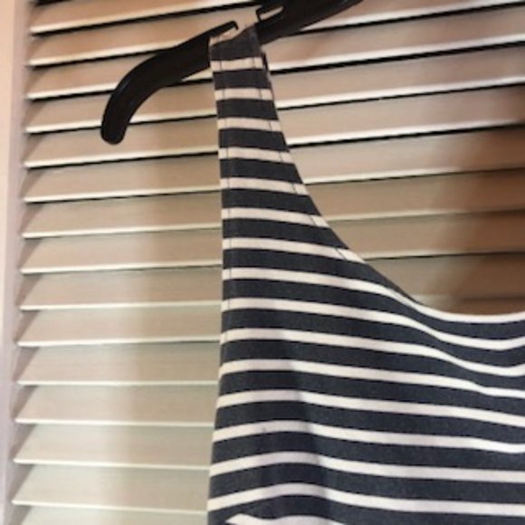 American Eagle Tank with Skater Skirt  Gray and White Striped Sundress - Picture 6 of 7